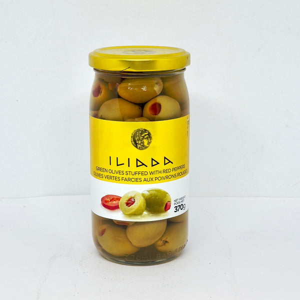 ILIADA Green Olives w/ Pimento Pepper 370g