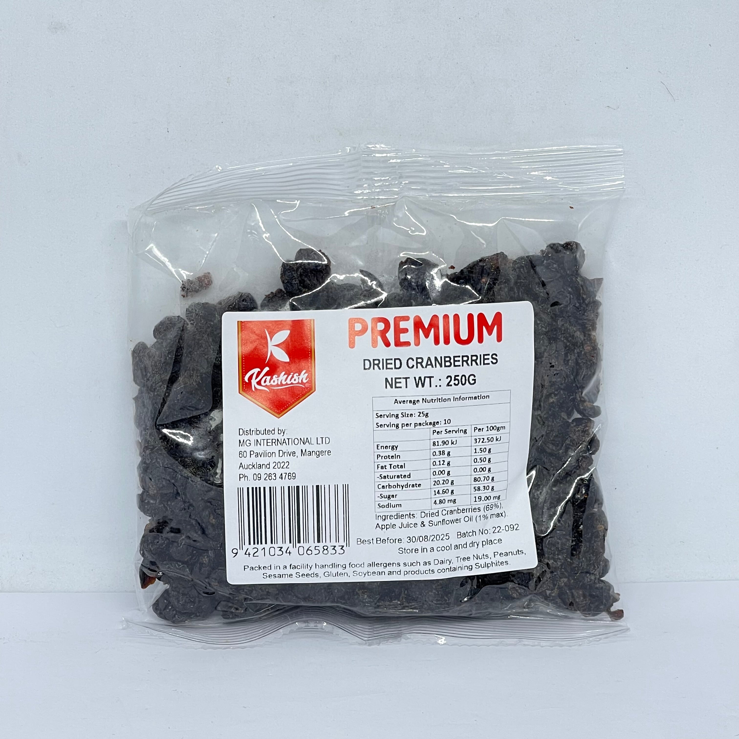 KASHISH Dried Cranberries 250g