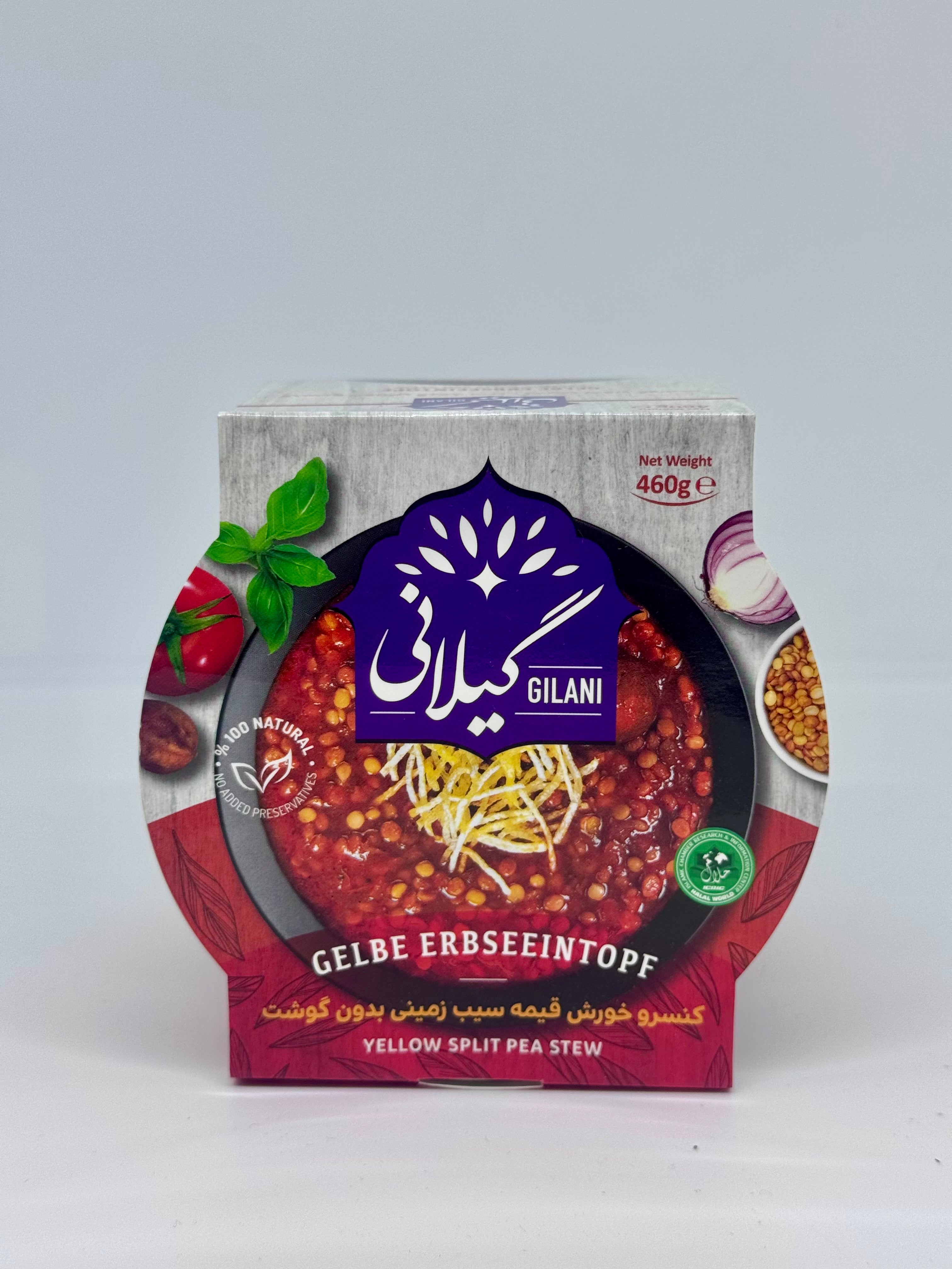 GILANI Canned Yellow Split Pea Stew - Gheimeh Sebzimeni - 460g