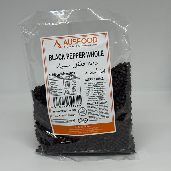 AUSFOOD Black Pepper Whole 150g