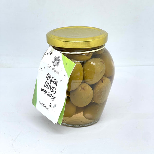 SYMBIOSIS Green Olives w/ Garlic 315g