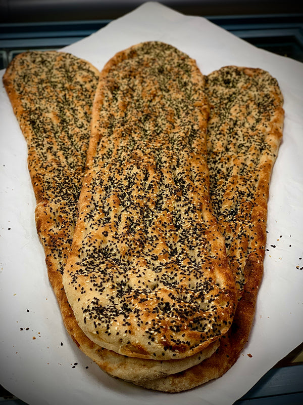 Hesari Bakery Wood-Fired Turkish Pide Bread w/ Extra Sesame