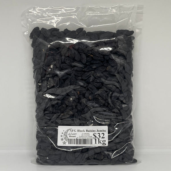 HESARI Dried Jumbo Black Raisins Poly Bag 1kg