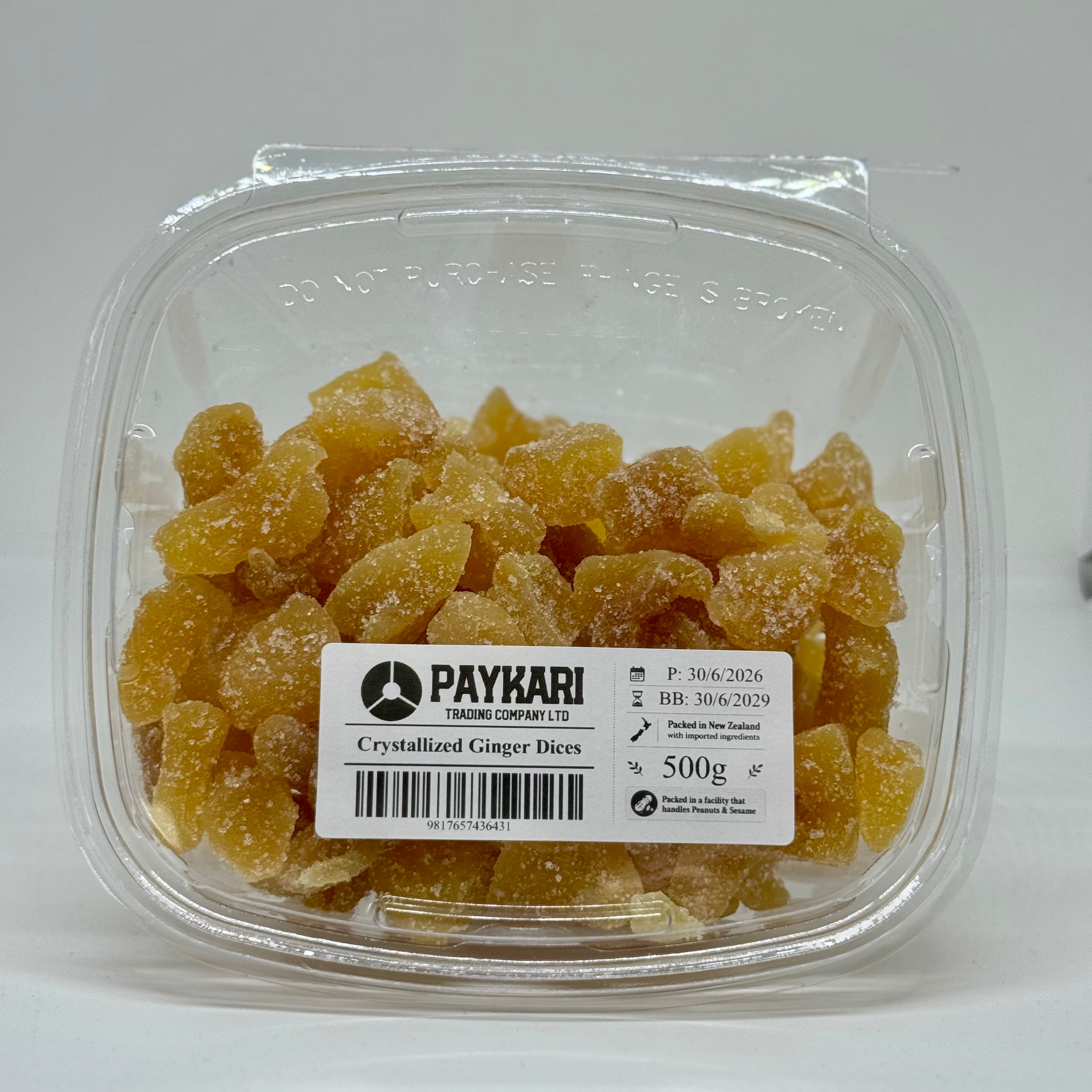PAYKARI Crystallized Ginger Dices Container 500g