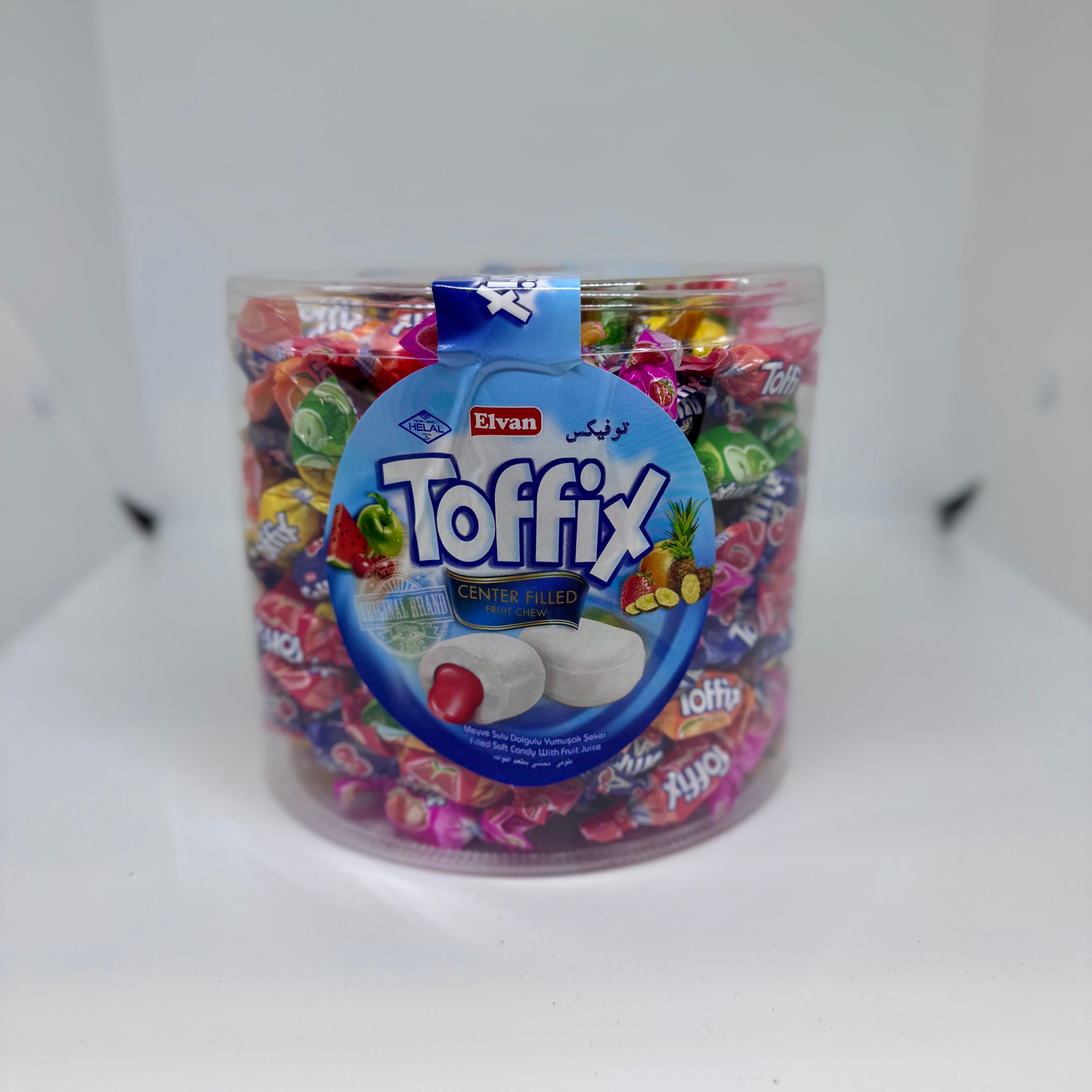 ELVAN 'Toffix' Center Filled Mixed Fruit Chew Candies 1kg