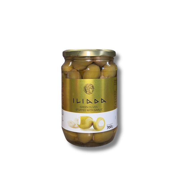 ILIADA Green Olives w/ Garlic 700g