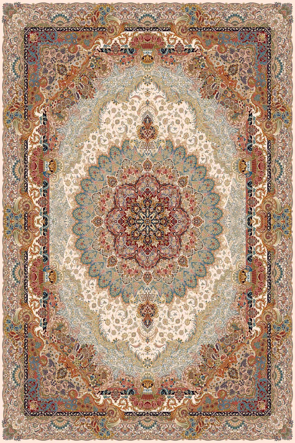 Mahroo Cream Traditional Area Rug