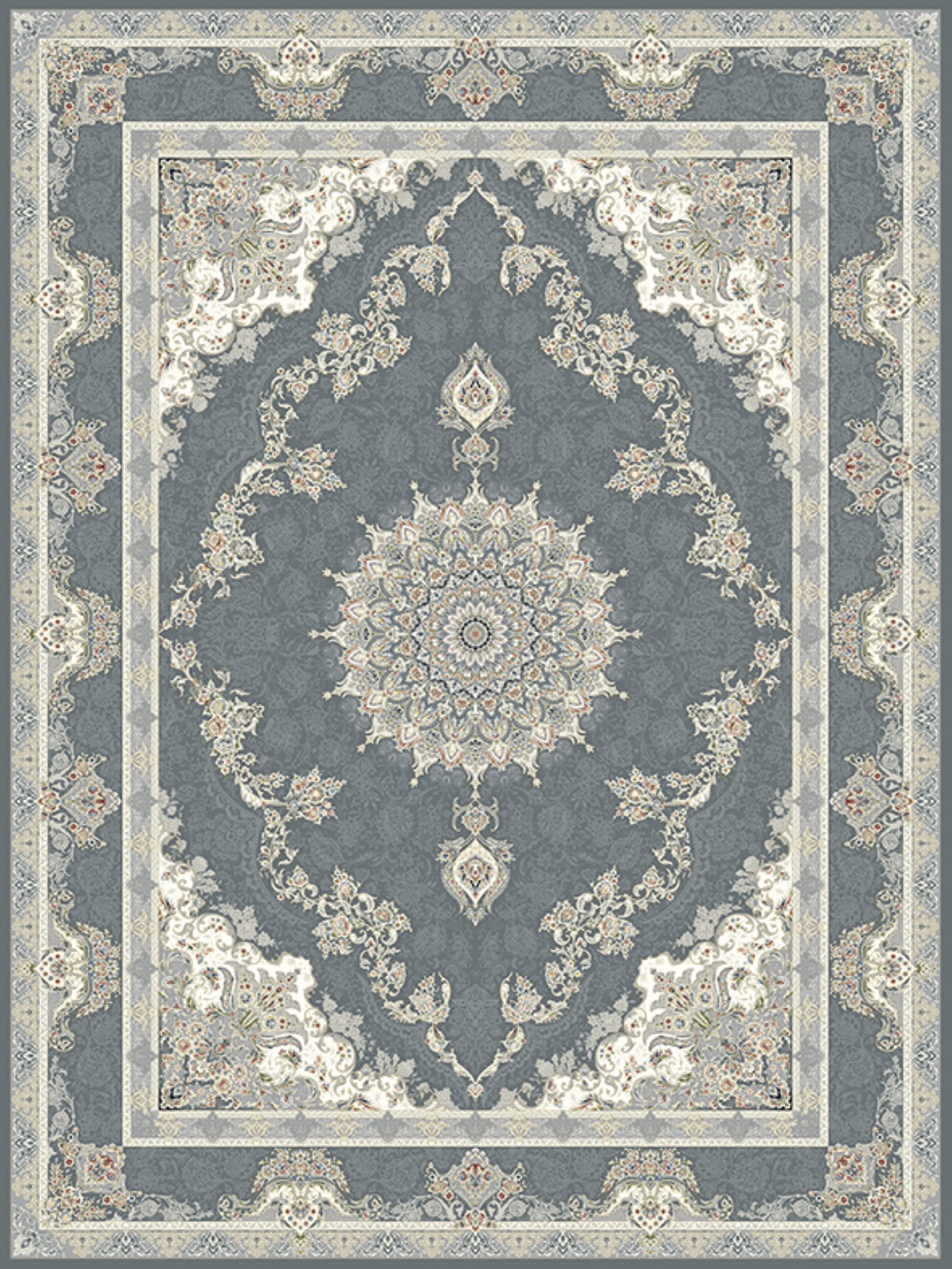 Maral Dim Gray Traditional Area Rug