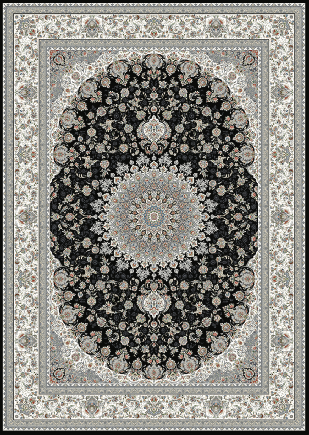 Naeen Navy Traditional Area Rug