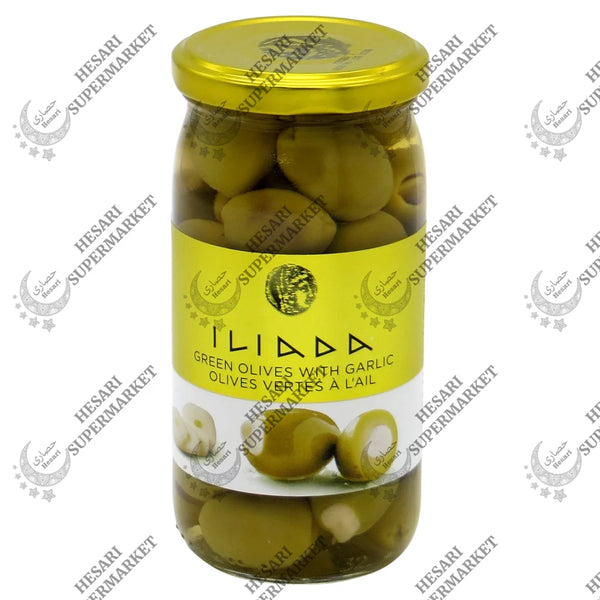 Iliada Green Olives W/ Garlic 370G (1)
