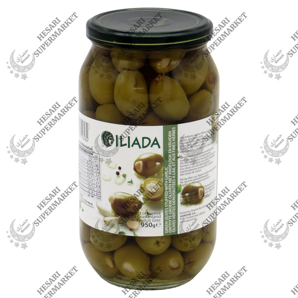 Iliada Green Olives W/ Garlic 950G (1)