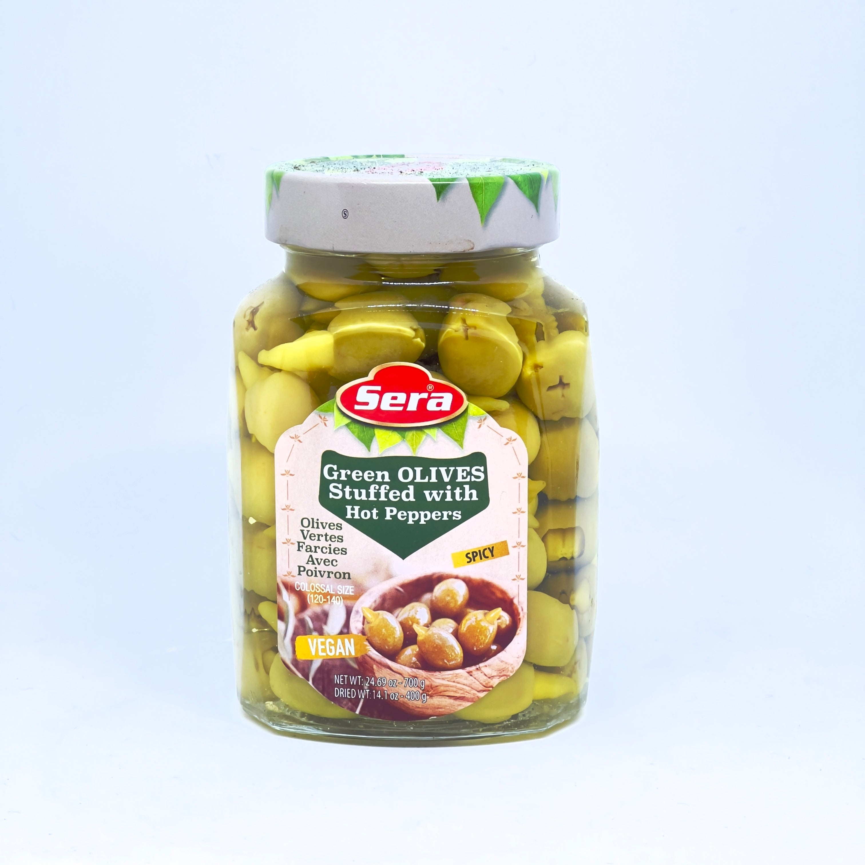 SERA Green Olives w/ Hot Pepper 700g