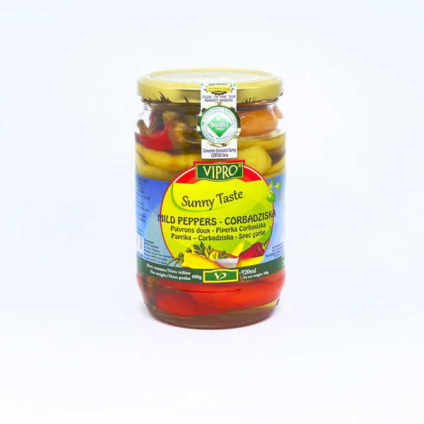 VIPRO Pickled Mild Peppers 720mL