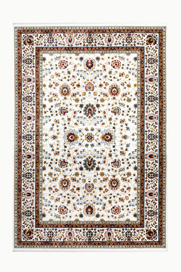 Classic 701 Cream Rug Traditional Design With Floral Patterns - Lalee Designer Rugs