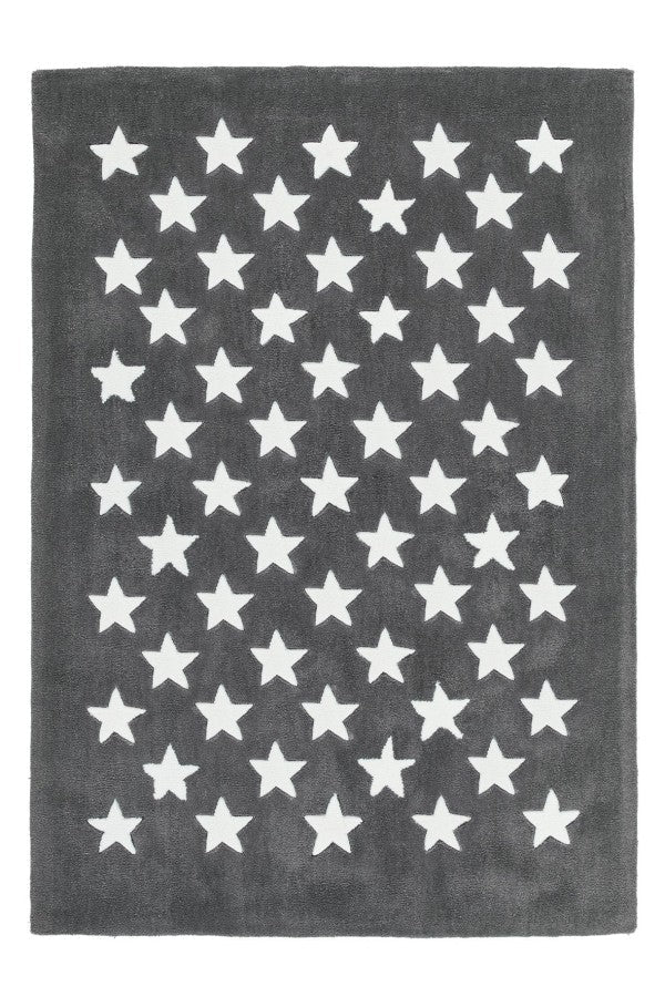 Dream 701 Grey Kids Rug with White Stars - Lalee Designer Rugs