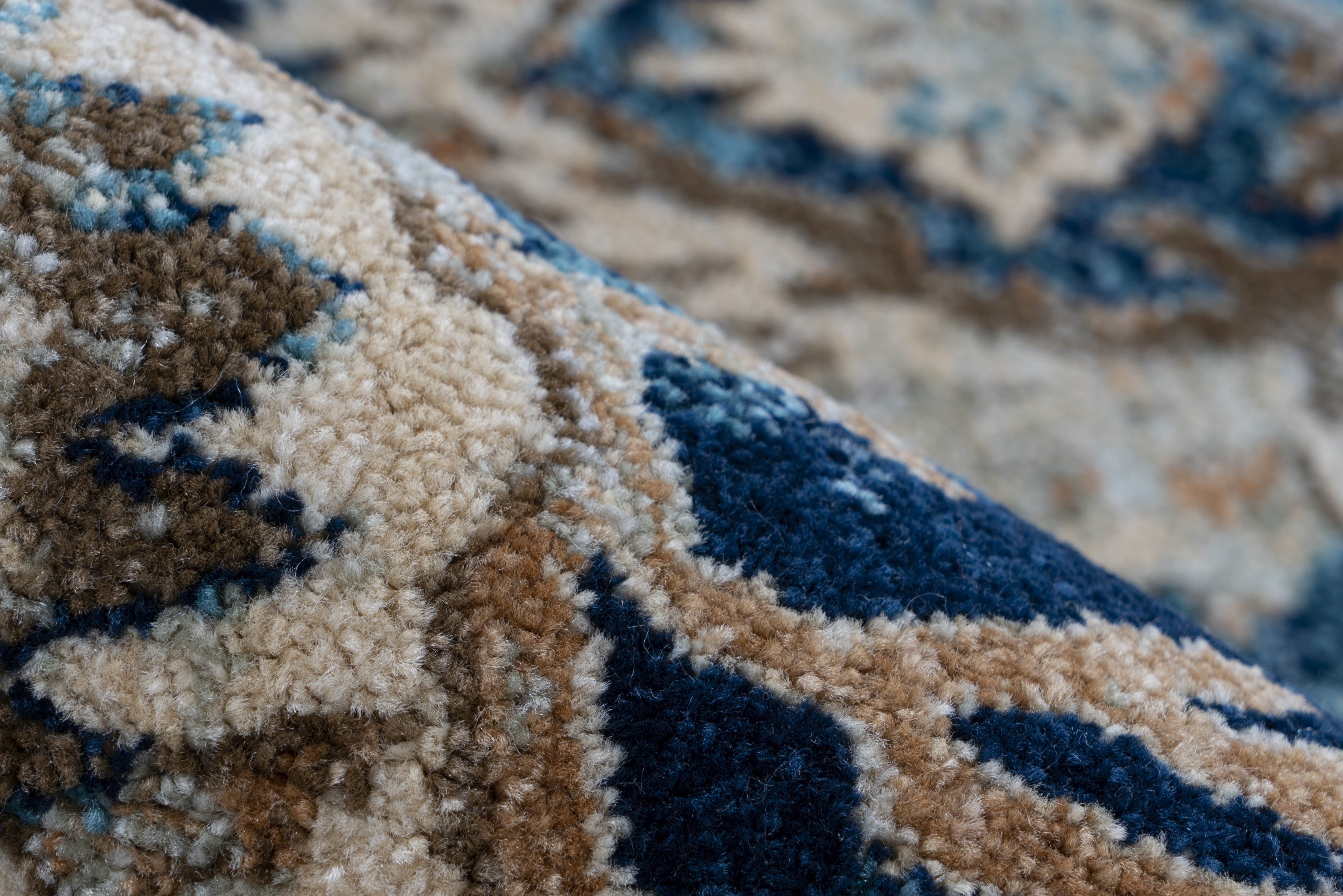 Medellin Rugs Modern Blue Rug with Vintage Look