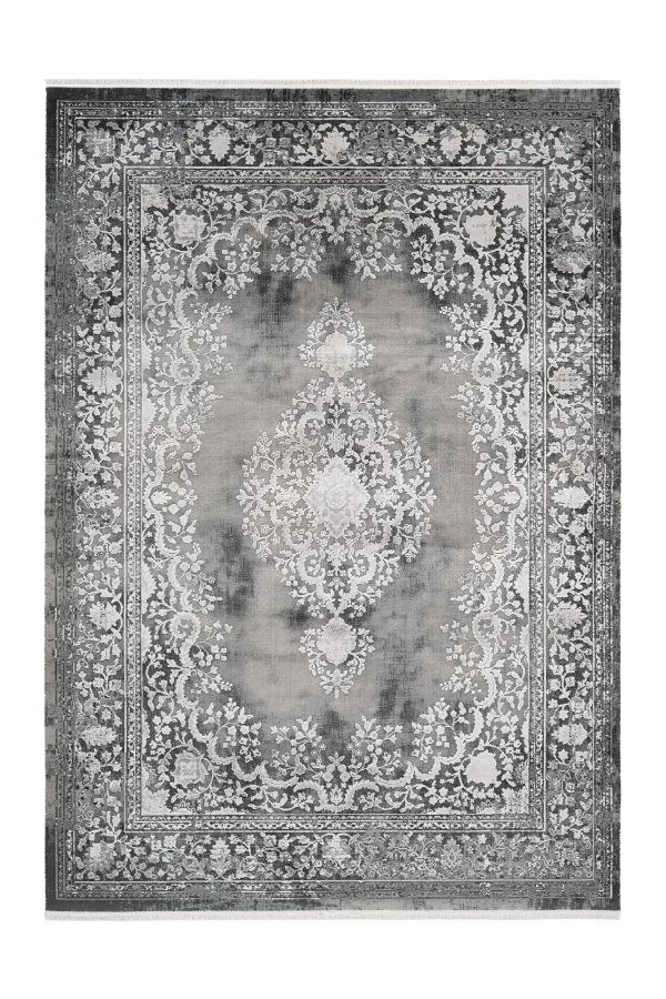 Pierre Cardin - Orsay 701 High Quality Silver Rug with Centre Medallion - Lalee Designer Rugs