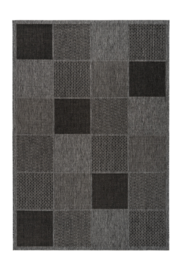 Sunset 605 Outdoor and Kitchen Silver Rug with Geometric Design - Lalee Designer Rugs