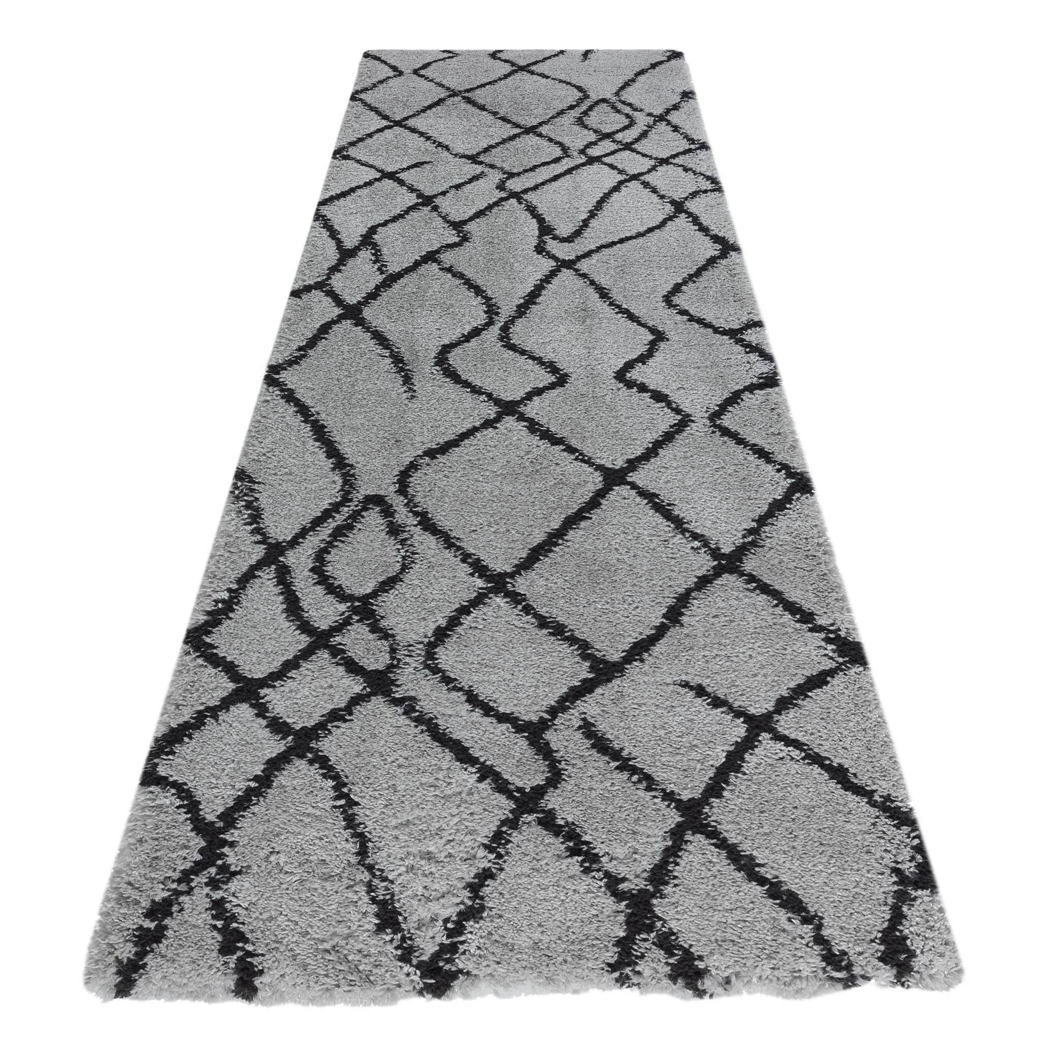 Radiance Shaggy 346 Grey Hallway Runner