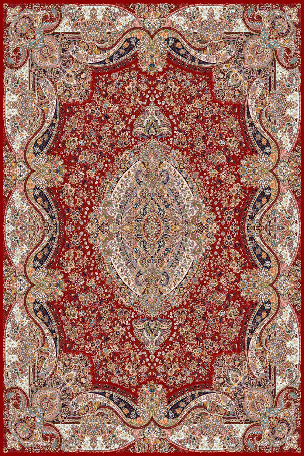 Aghigh Red; 4m²; 1000reeds/m; 1.5m x 2.25m Rug