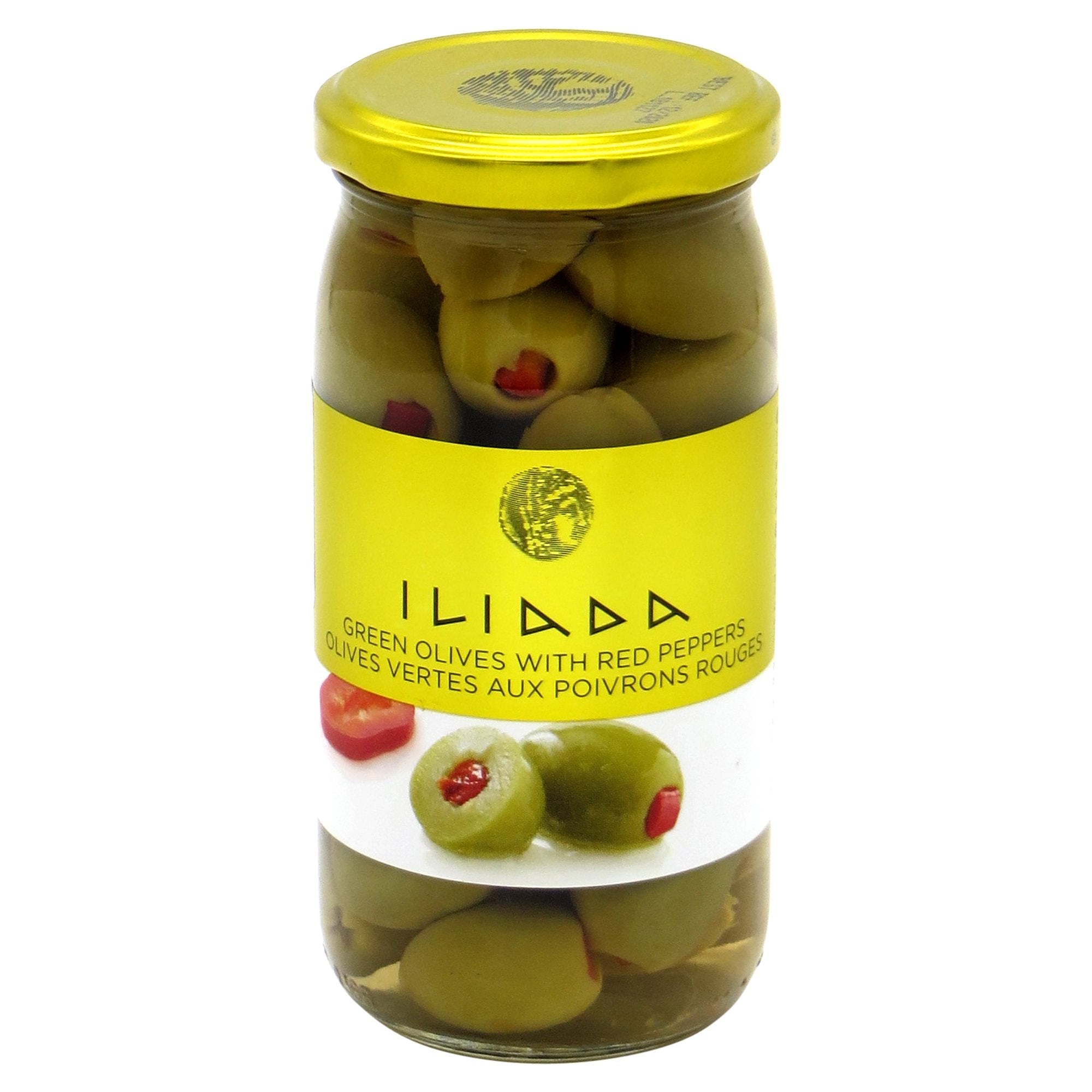 ILIADA Green Olives w/ Pimento Pepper 370g