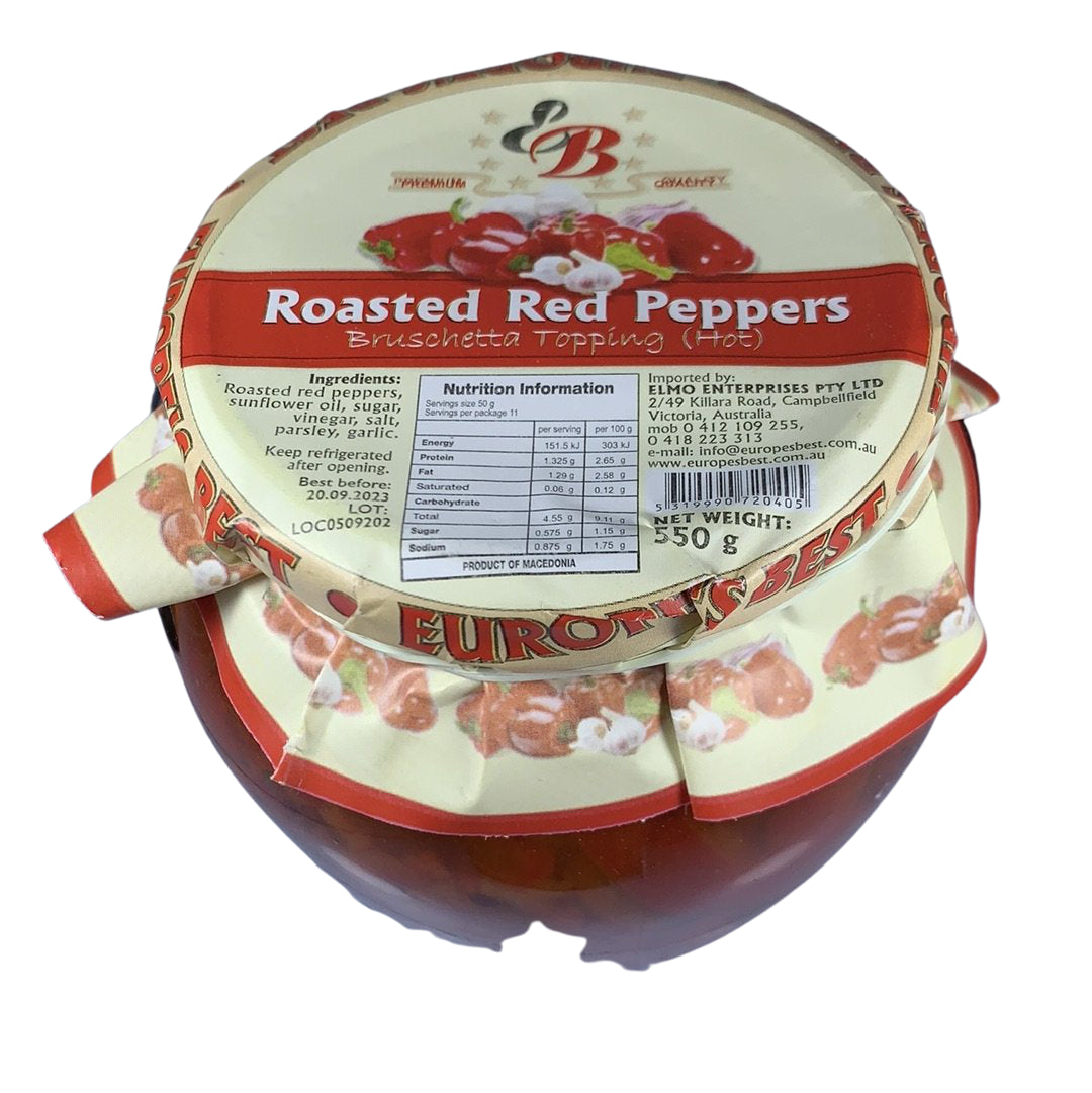 EB Roasted Red Peppers Hot 550g